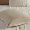 3 Piece Cotton Yarn Dyed Comforter Set Taupe Cotton