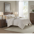 3 Piece Cotton Yarn Dyed Duvet Cover Set Taupe Cotton