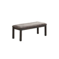 Simple Elegant Design Wooden 1Pc Bench Only Dining Room Cushion Seats Dark Grey Finish Solid Wood Bench Dark Gray Gray Dining Room Contemporary,Modern,Transitional Rubberwood Solid Wood