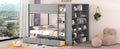 Full Over Full Bunk Bed With 2 Drawers And Multi Layer Cabinet, Gray Gray Solid Wood Mdf