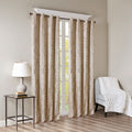 Knitted Jacquard Da Total Blackout Grommet Top Curtain Panel Pair 2 Pcs Window Panels Champagne Polyester