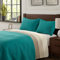 3 Piece Luxurious Oversized Quilt Set Peacock Cotton