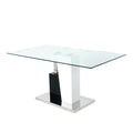 Modern Style Glass Table, Pu Fabric Chair Electroplated Chair Legs, Solid Support Base, Furniture Made Of Selected Materials To Highlight Fashion, Suitable For Living Room Use Set Of 5 White Mdf Metal