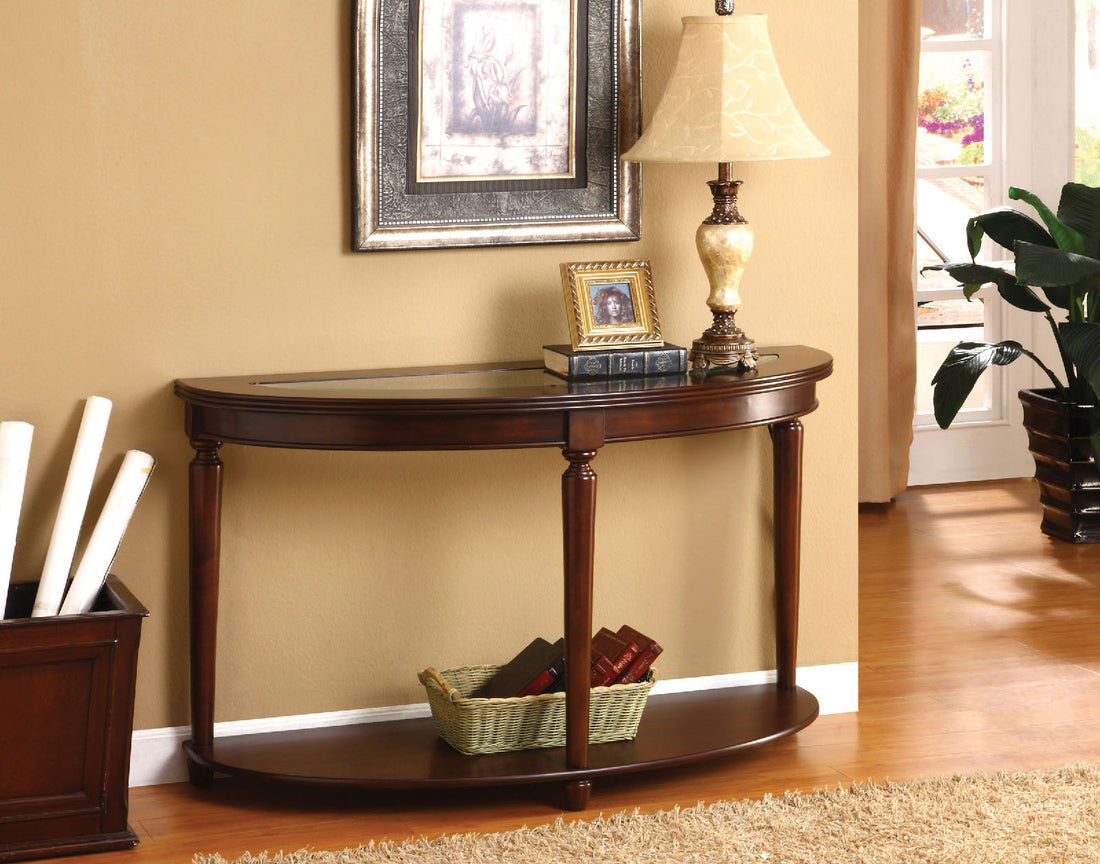 Transitional 1Pc Side Table Dark Cherry Open Bottom Shelf Beveled Glass Top Turned Legs Living Room Furniture Cherry Primary Living Space Classic,Contemporary,Transitional Rubberwood Open Storage Coffee & End Tables Solid Wood