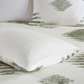 3 Piece Cotton Blend Chenille Duvet Cover Set Green Ivory Cotton