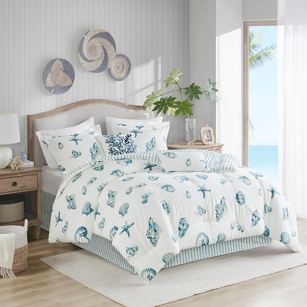 Comforter Set Blue Cotton