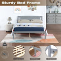 Full Bed Frame, Wood Platform Bed With Headboard, Bed Frame With Wood Slat Support For Kids, Easy Assembly,No Box Spring Needed, Gray Box Spring Not Required Full Gray Wood Solid Wood