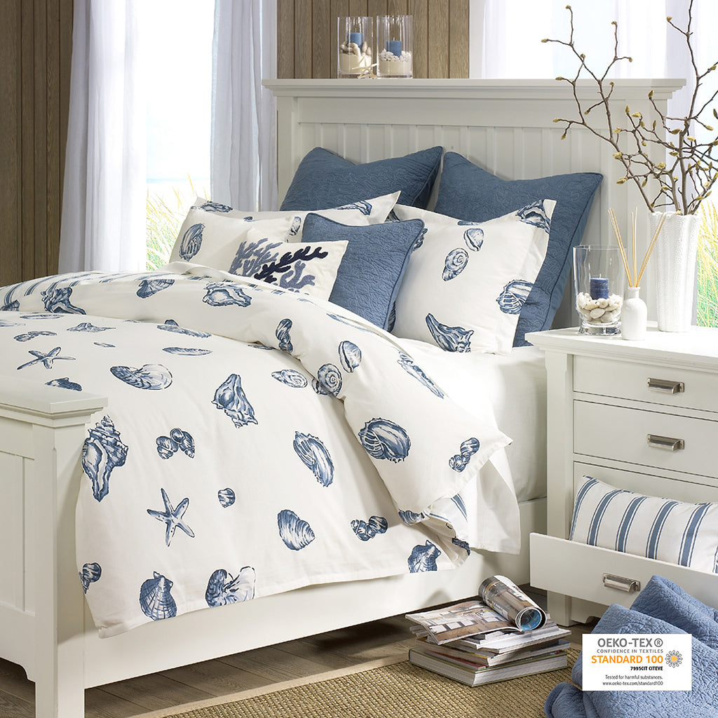 Comforter Set Blue Cotton