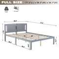 Full Bed Frame, Wood Platform Bed With Headboard, Bed Frame With Wood Slat Support For Kids, Easy Assembly,No Box Spring Needed, Gray Box Spring Not Required Full Gray Wood Solid Wood