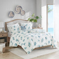 3 Piece Duvet Cover Set Blue Cotton