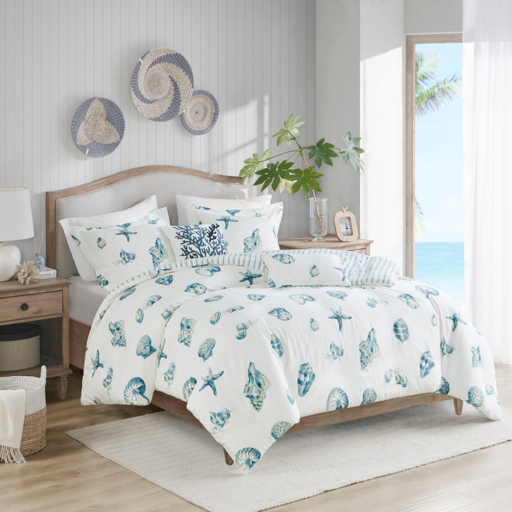 2 Piece Duvet Cover Set Blue Cotton