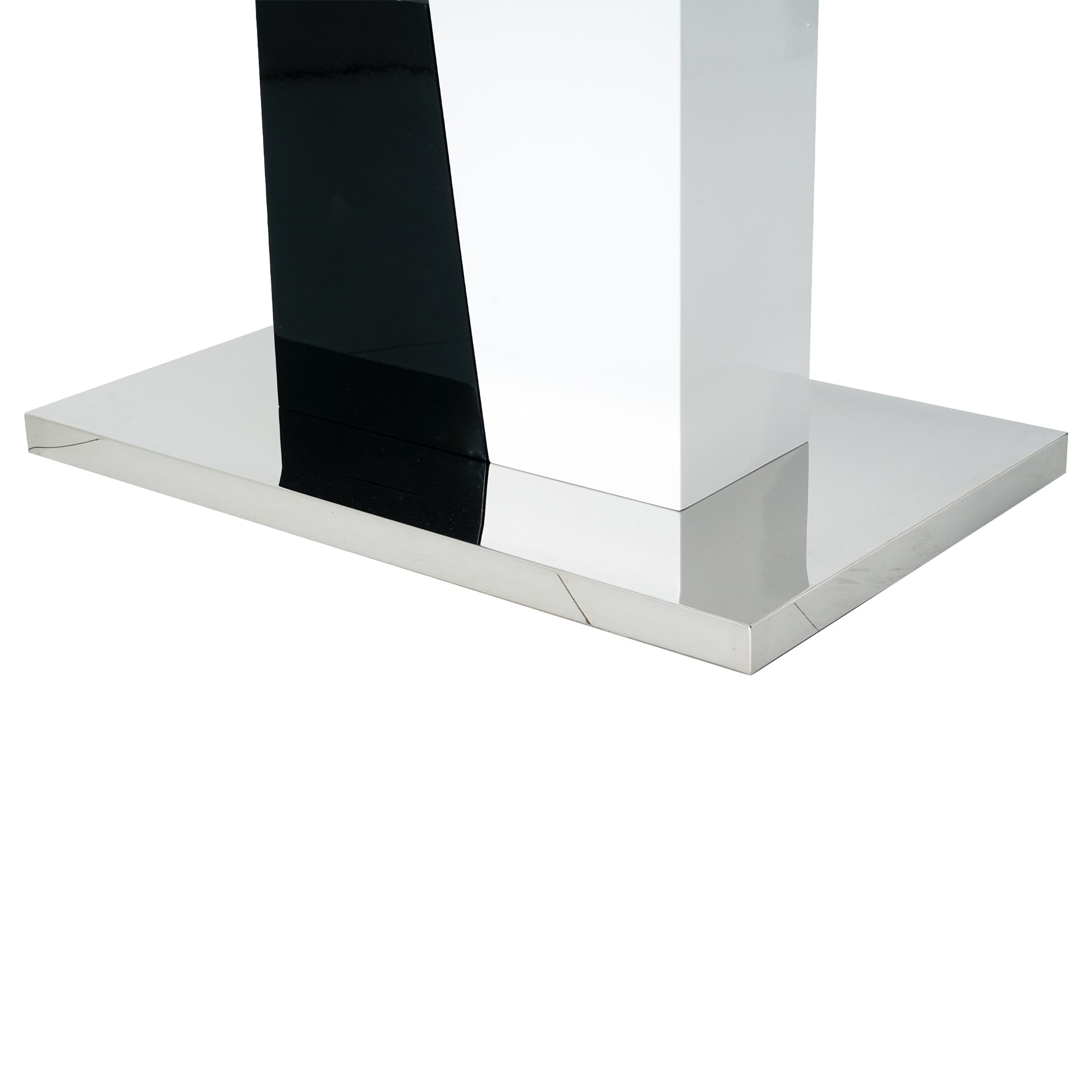 Modern Style Glass Table, Elegant Transparent Design, Durable Support Base, Solid, Selected Materials Made Of Furniture Display Fashion, Suitable For The Living Room Set Of 1 White Black Tempered Glass
