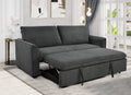 78 Inch 3 In 1 Convertible Sleeper Sofa Bed, Modern Fabric Loveseat Futon Sofa Couch W Pullout Bed, Small Beautiful Seat Lounge Sofa W Reclining Backrest, Furniture For Living Room, Dark Gray Light