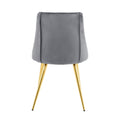 Modern Grey Velvet Dining Chairsfabric Accent Upholstered Chairs Side Chair With Gold Legs For Home Furniture Living Room Bedroom Kitchen Dinning Room Set Of 4 Metal Grey Velvet