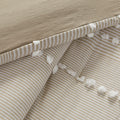 3 Piece Cotton Yarn Dyed Comforter Set Taupe Cotton