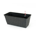 2 Pack Smart Self Watering Rectangle Planter For Indoor And Outdoor Hand Woven Wicker Espresso Espresso Plastic Rattan