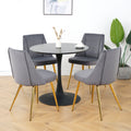 Modern Grey Velvet Dining Chairsfabric Accent Upholstered Chairs Side Chair With Gold Legs For Home Furniture Living Room Bedroom Kitchen Dinning Room Set Of 4 Metal Grey Velvet