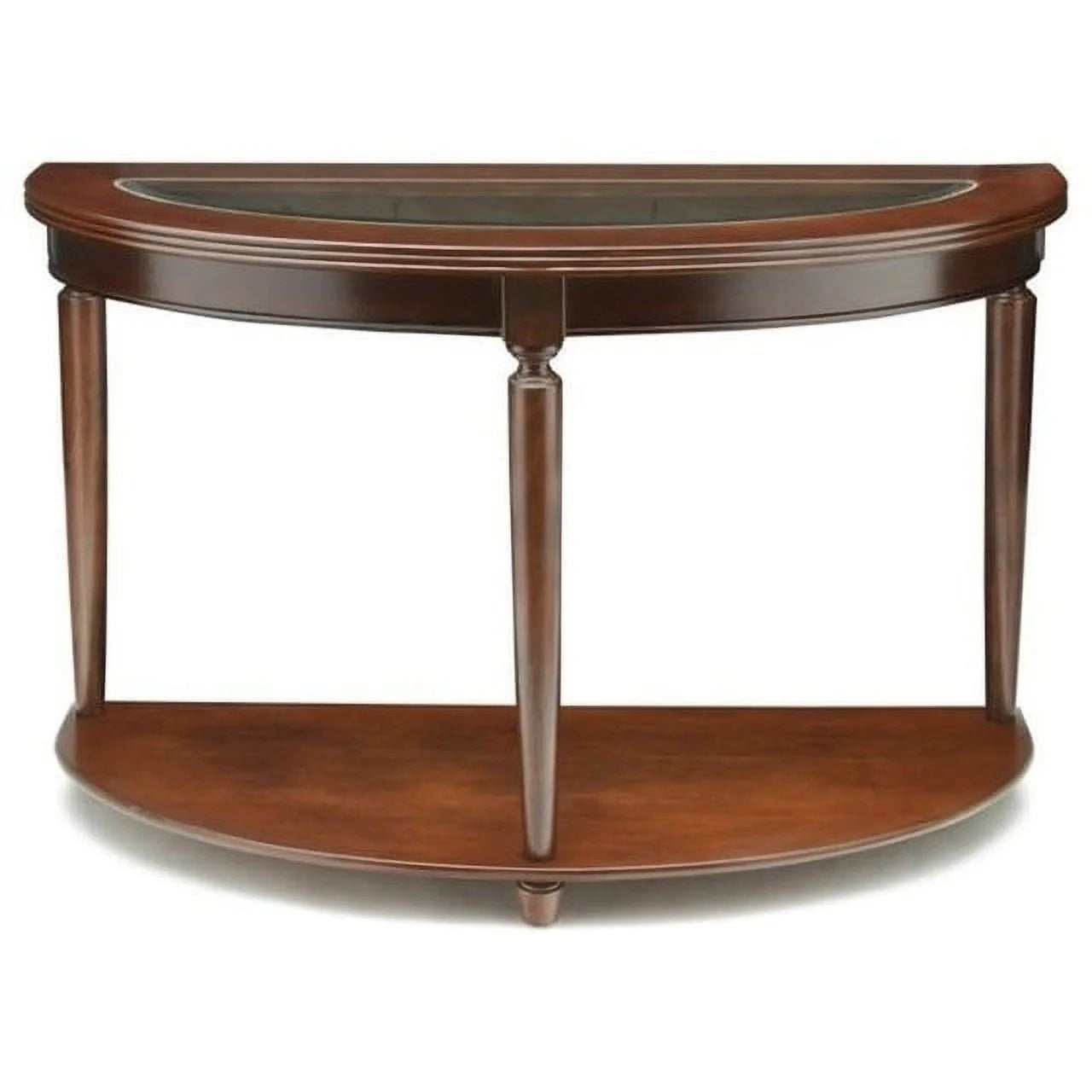 Transitional 1Pc Side Table Dark Cherry Open Bottom Shelf Beveled Glass Top Turned Legs Living Room Furniture Cherry Primary Living Space Classic,Contemporary,Transitional Rubberwood Open Storage Coffee & End Tables Solid Wood