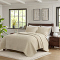 3 Piece Luxurious Oversized Quilt Set Linen Cotton