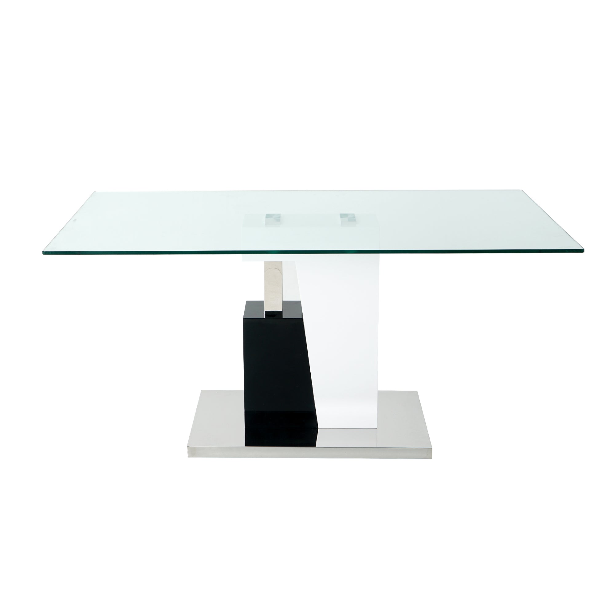 Modern Style Glass Table, Elegant Transparent Design, Durable Support Base, Solid, Selected Materials Made Of Furniture Display Fashion, Suitable For The Living Room Set Of 5 White Silver Seats 4 Mdf Glass