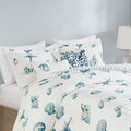 3 Piece Duvet Cover Set Blue Cotton