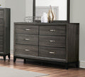 Contemporary Design 1Pc 6 Drawers Dresser Gray Finish Polished Hardware Wooden Bedroom Furniture Gray Bedroom Modern Wood