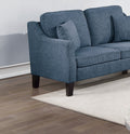 2Pc Sofa Set Sofa And Loveseat Living Room Furniture Navy Blended Chenille Cushion Couch W Pillows Navy Chenille Wood Primary Living Space Cushion Back Contemporary,Modern Chenille 5 Seat