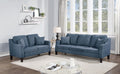 2Pc Sofa Set Sofa And Loveseat Living Room Furniture Navy Blended Chenille Cushion Couch W Pillows Navy Chenille Wood Primary Living Space Cushion Back Contemporary,Modern Chenille 5 Seat