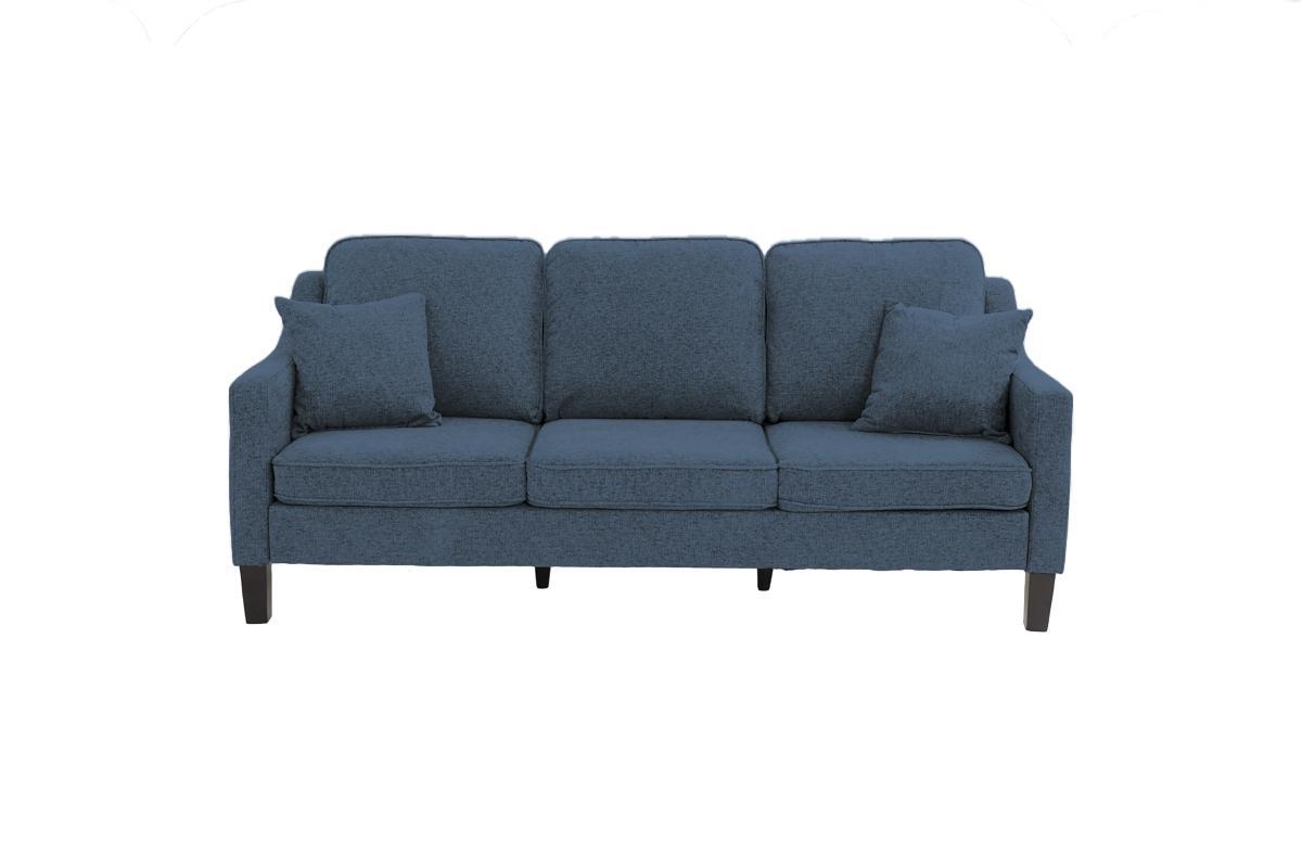 2Pc Sofa Set Sofa And Loveseat Living Room Furniture Navy Blended Chenille Cushion Couch W Pillows Navy Chenille Wood Primary Living Space Cushion Back Contemporary,Modern Chenille 5 Seat