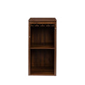 Brown Walnut Color Modular Wine Bar Cabinet With Storage Shelves With Hutch For Dining Room Walnut Brown Mdf