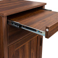 Brown Walnut Color Modular Wine Bar Cabinet Buffet Cabinet With Hutch For Dining Room Walnut Brown Mdf