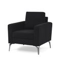 Sofa Chair,With Square Arms And Tight Back ,Corduroy Black Black Foam 1 Seat