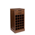 Brown Walnut Color Modular 24 Wine Bar Cabinet Buffet Cabinet Walnut Brown Mdf