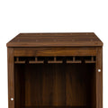 Brown Walnut Color Modular Wine Bar Cabinet With Storage Shelves With Hutch For Dining Room Walnut Brown Mdf