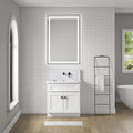 40*24 In Bathroom Vanity Mirrorsframed Dimmable Makeup Mirror For Wall, Backlit And Shatterproof, Anti Fog Horizontal Vertical Gun Ash Aluminium