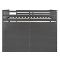 Full Size Loft Bed With 8 Open Storage Shelves And Built In Ladder, Gray Gray Solid Wood Mdf