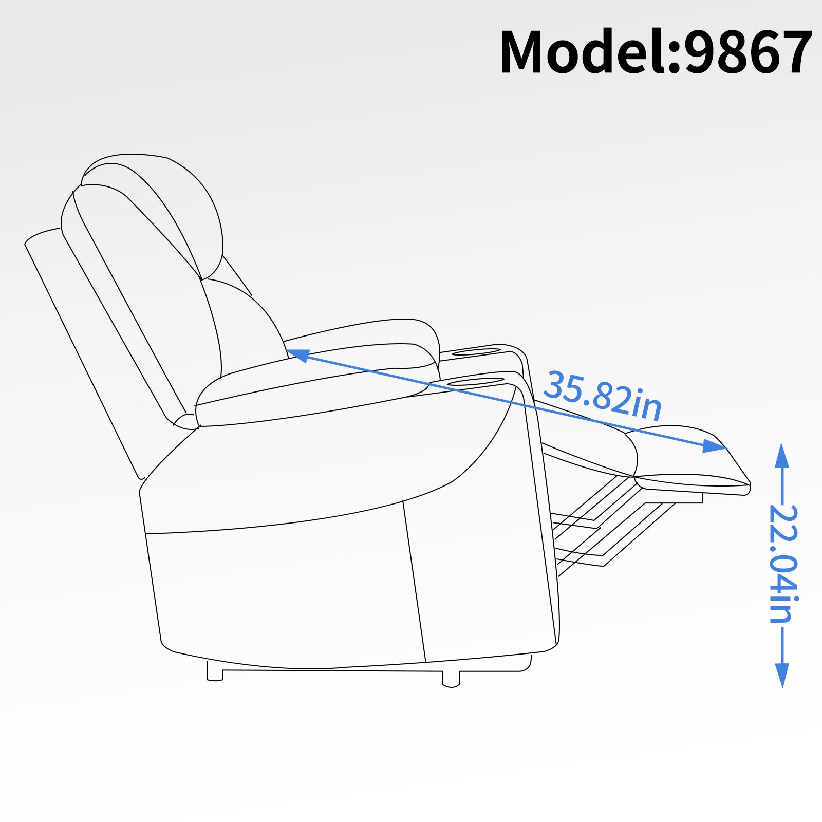 Up To 350 Lbs Chenille Power Lift Recliner Chair, Heavy Duty Motion Mechanism With 8 Point Vibration Massage And Lumbar Heating, Usb And Type C Ports, Stainless Steel Cup Holders, Blue White Metal Primary Living Space Heavy Duty Pine Blue Gray Chenille