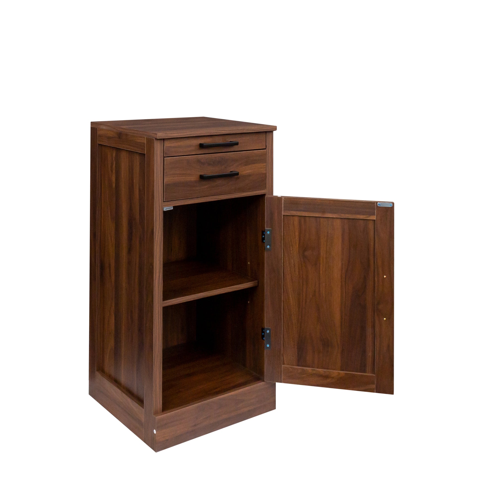 Brown Walnut Color Modular Wine Bar Cabinet Buffet Cabinet With Hutch For Dining Room Walnut Brown Mdf