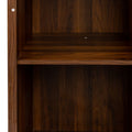 Brown Walnut Color Modular Wine Bar Cabinet With Storage Shelves With Hutch For Dining Room Walnut Brown Mdf