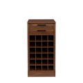 Brown Walnut Color Modular 24 Wine Bar Cabinet Buffet Cabinet Walnut Brown Mdf