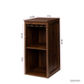 Brown Walnut Color Modular Wine Bar Cabinet With Storage Shelves With Hutch For Dining Room Walnut Brown Mdf