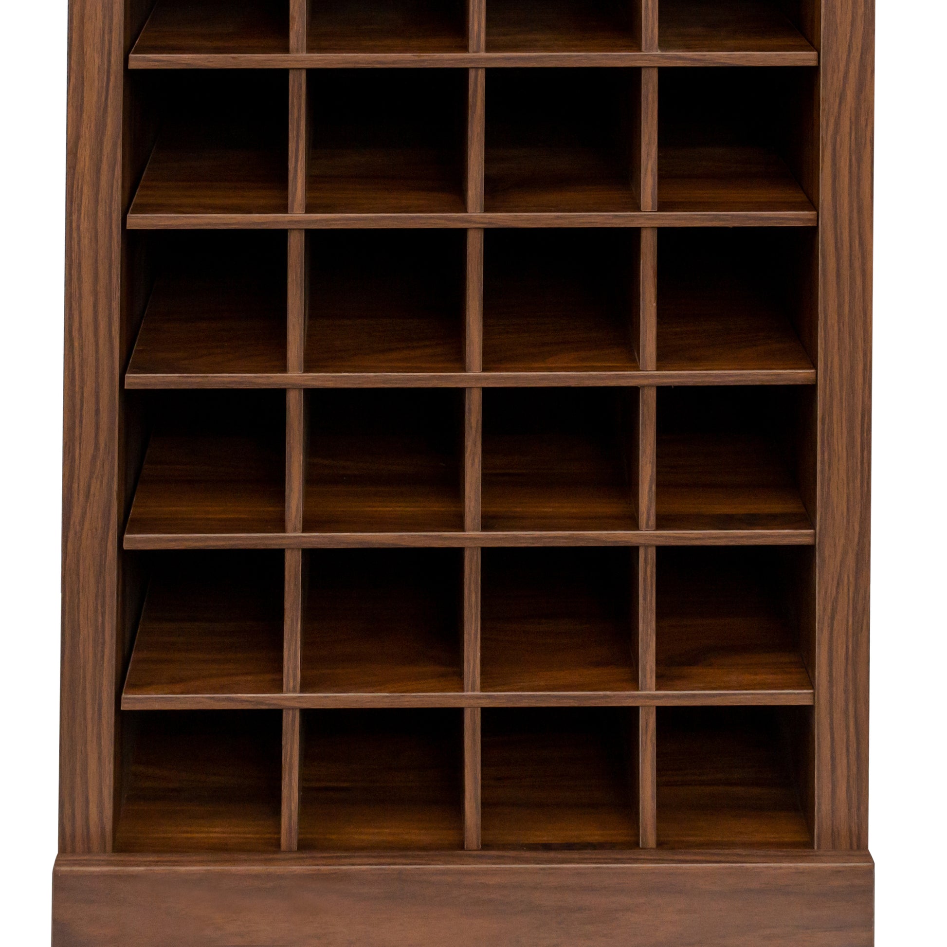 Brown Walnut Color Modular 24 Wine Bar Cabinet Buffet Cabinet Walnut Brown Mdf