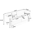 Modern Sofa 3 Seat Couch With Stainless Steel Trim And Metal Legs For Living Room, Linen Beige Beige Foam