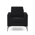 Sofa Chair,With Square Arms And Tight Back ,Corduroy Black Black Foam 1 Seat