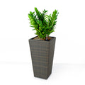 2 Pack Self Watering Planter Hand Woven Wicker Square Expresso Espresso Rattan Metal