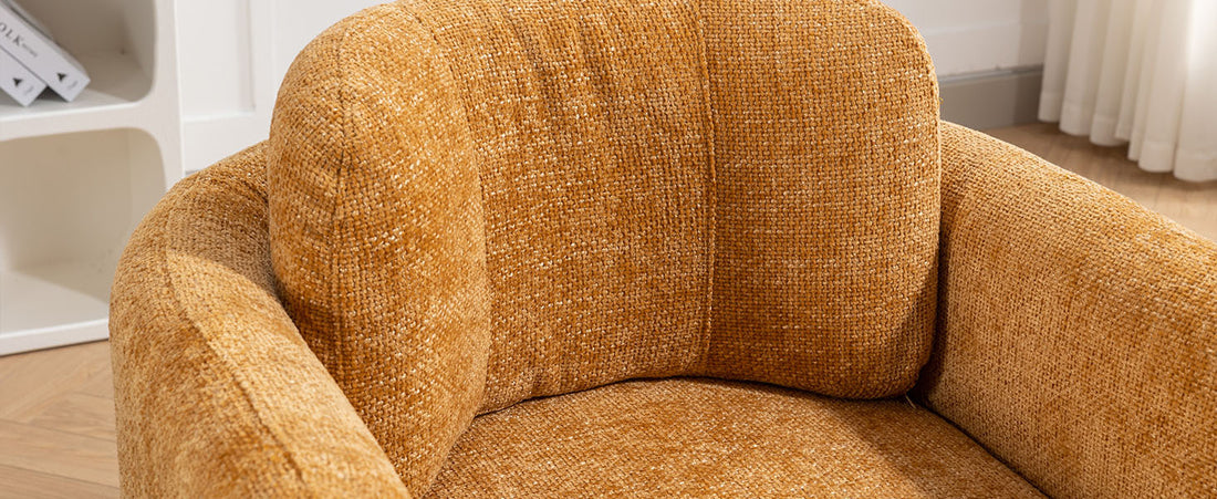 Mid Century Modern Barrel Accent Chair Armchair For Living Room, Bedroom, Guest Room,Office, Pumpkin Orange Pumpkin Orange Upholstered