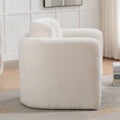 Mid Century Modern Barrel Accent Chair Armchair For Living Room, Bedroom, Guest Room,Office, Ivory Ivory Upholstered