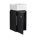 Bathroom Vanity With Sink 12 Inch For Small Bathroom, Bathroom Vanity With Soft Close Door,Small Bathroom Vanity With Sink, 12 Inch L X12Inch W X24.1Inch H Black Chestnut 1 Bathroom Wall Mounted Modern Plywood