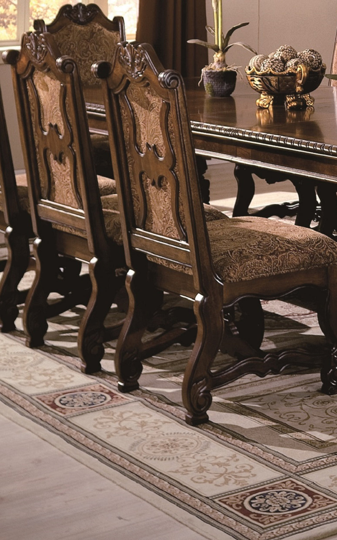 2Pc Formal Traditional Dining Side Chair With Upholstered Padded Seat And Back Dining Room Solid Wood Furniture Luscious Brown Finish And Intricate Carved Detail Brown Brown Dining Room Traditional Side Chair Tufted Back Solid Wood