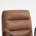 Office Chair,Mid Back Home Office Desk Task Chair With Wheels And Arms Ergonomic Pu Leather Computer Rolling Swivel Chair With Padded Armrest,The Back Of The Chair Can Recline 40 Brown Brown Office American Design Foam Pu Leather